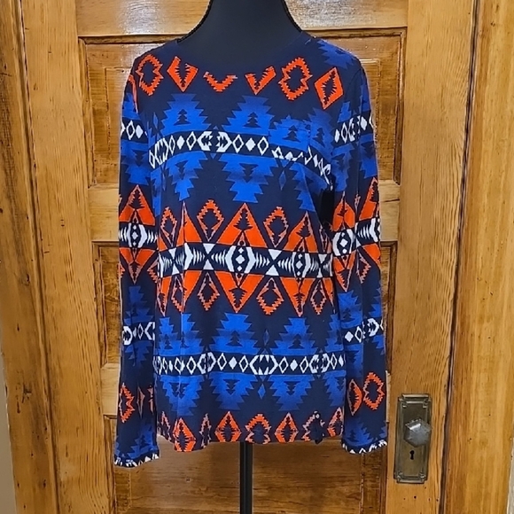 Ralph Lauren Tops - Vintage Ralph Lauren Active Long Sleeve  Pullover Top Aztec Southwestern Print L